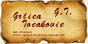 Grlica Točaković vizit kartica